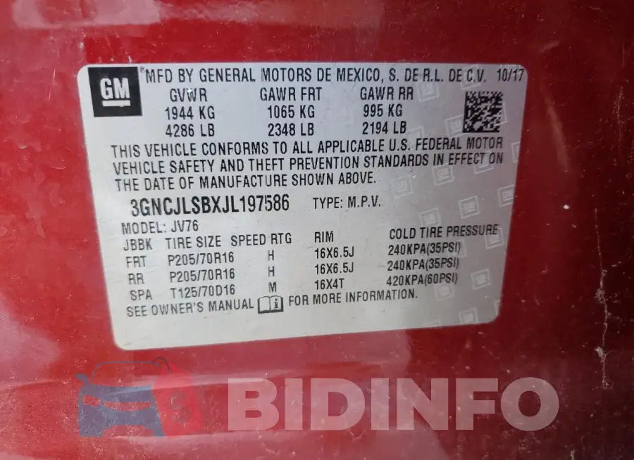 3GNCJLSBXJL197586 Photo# 13