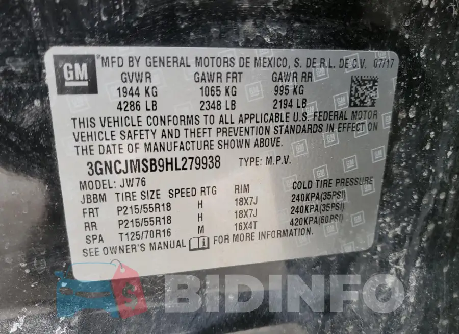 3GNCJMSB9HL279938 Photo# 13