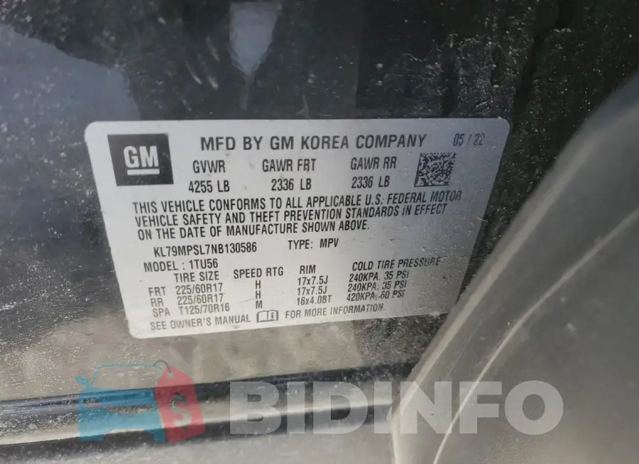 KL79MPSL7NB130586 Photo# 14