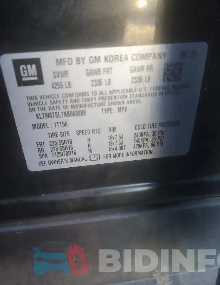 KL79MTSL7NB068888 Photo# 12