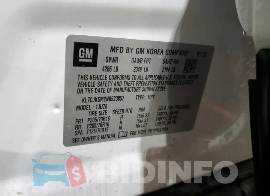 KL7CJKSM2NB523857 Photo# 13