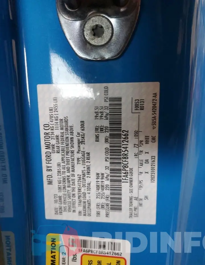 1FA6P8CF8R5412662 Photo# 12