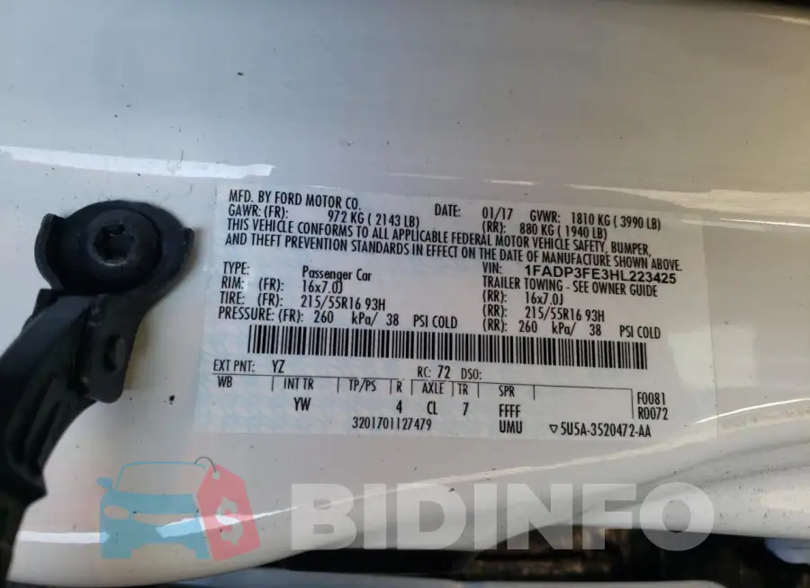 1FADP3FE3HL223425 Photo# 12