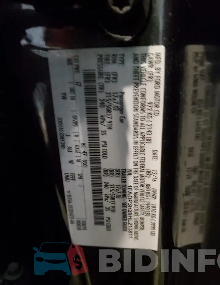 1FADP3H29HL213811 Photo# 12