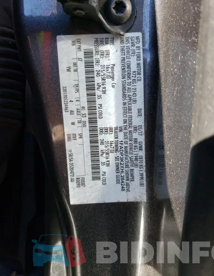 1FADP3K2XHL284248 Photo# 12