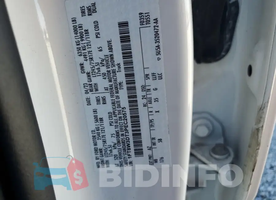1FT8W3DT3PEC20575 Photo# 12