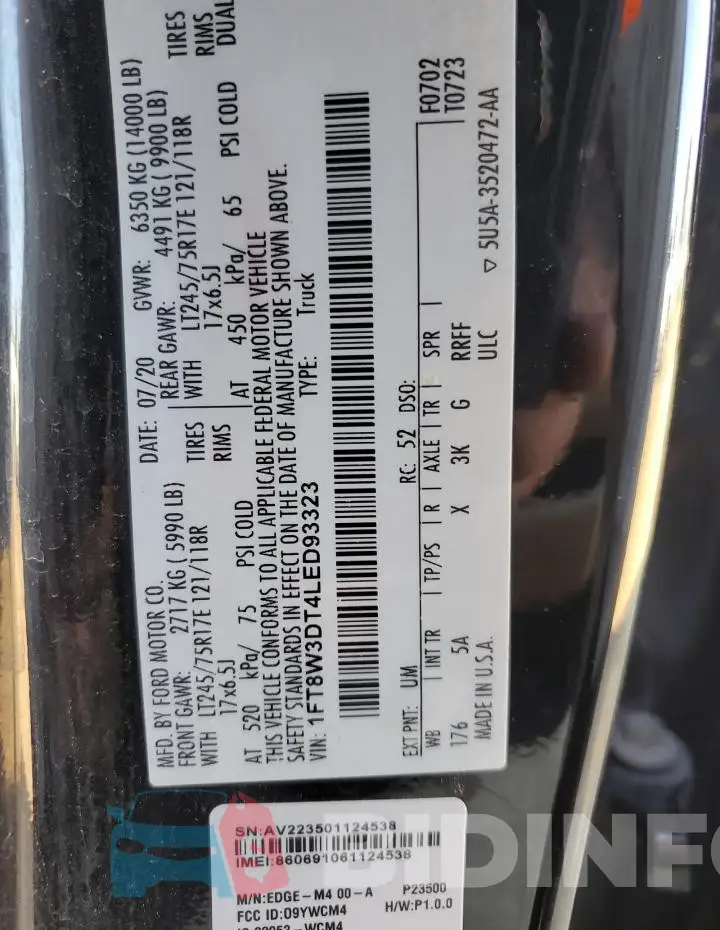 1FT8W3DT4LED93323 Photo# 12