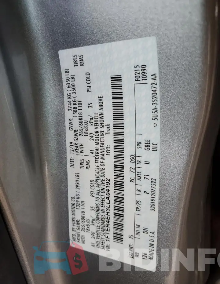 1FTER4EH3LLA04192 Photo# 12