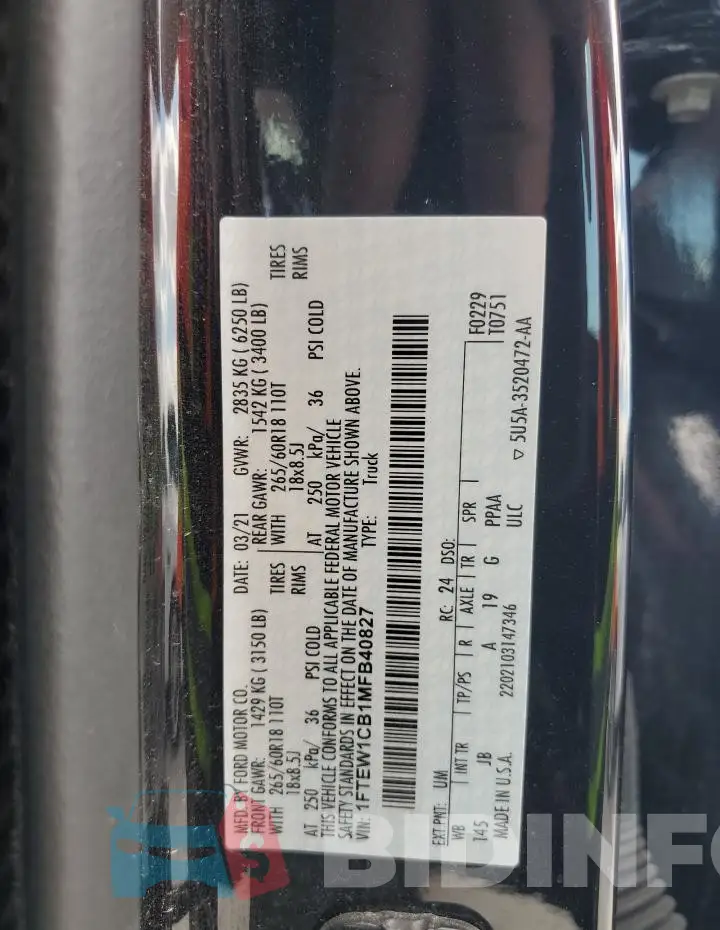 1FTEW1CB1MFB40827 Photo# 12