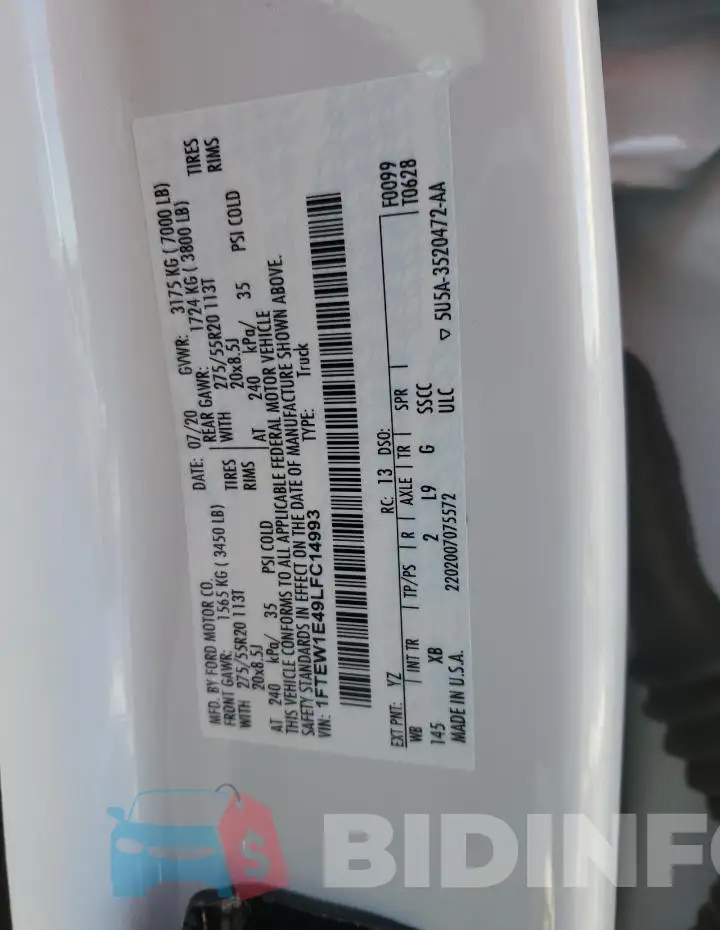 1FTEW1E49LFC14993 Photo# 13