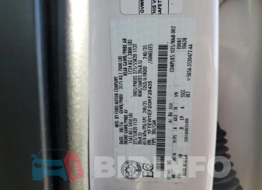 1FTEW1EF2GKF28435 Photo# 12