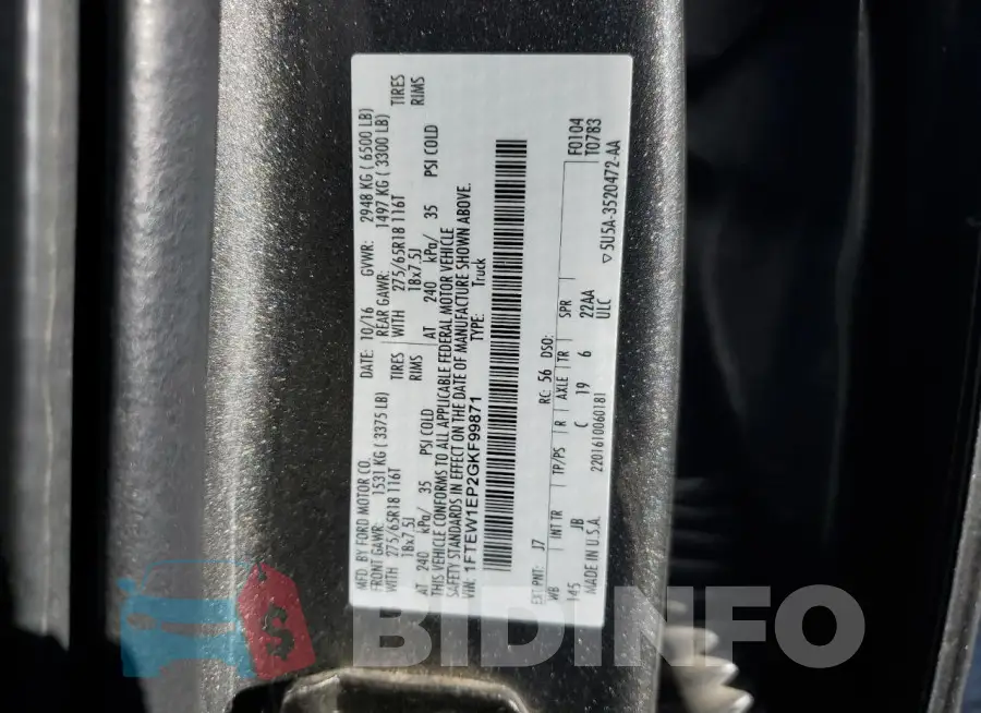 1FTEW1EP2GKF99871 Photo# 12