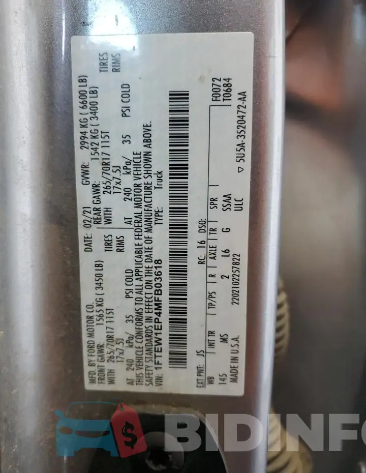 1FTEW1EP4MFB03618 Photo# 12