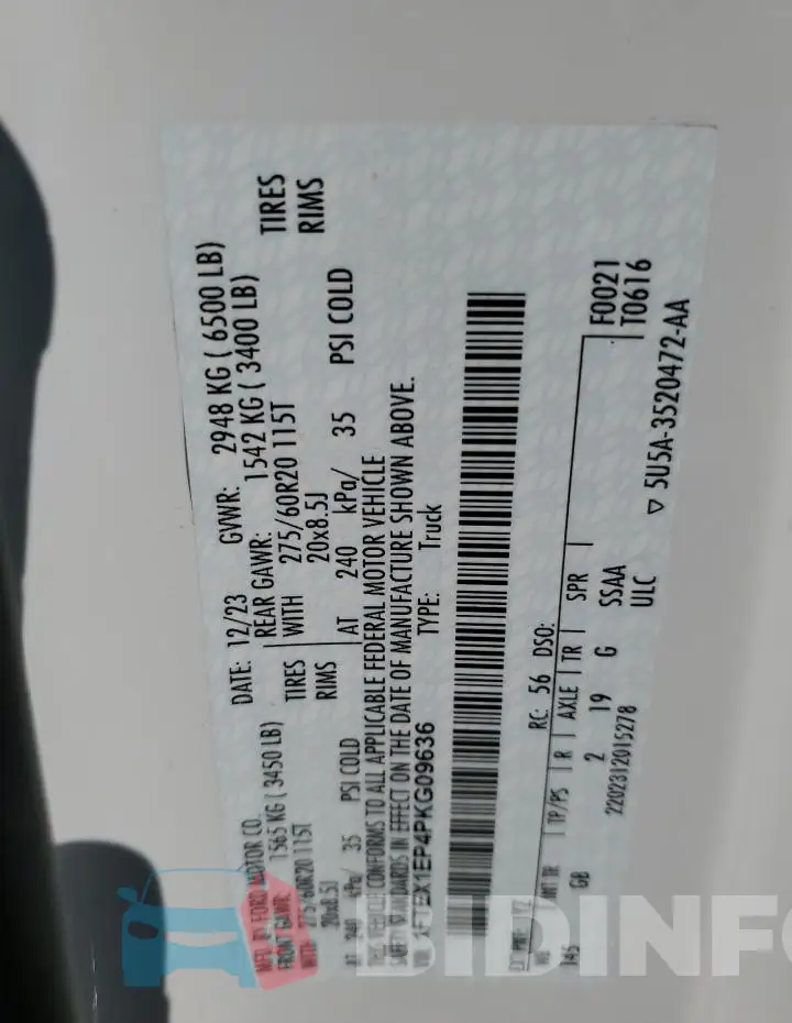 1FTEX1EP4PKG09636 Photo# 12