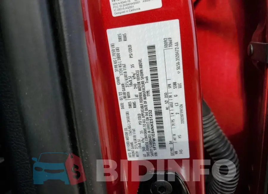 1FTFW1E84NKE51232 Photo# 12