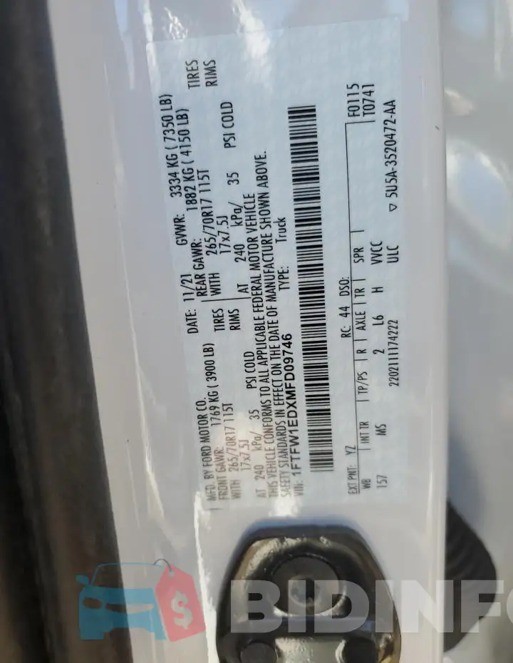 1FTFW1EDXMFD09746 Photo# 12