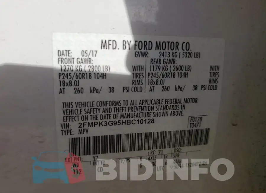 2FMPK3G95HBC10128 Photo# 12