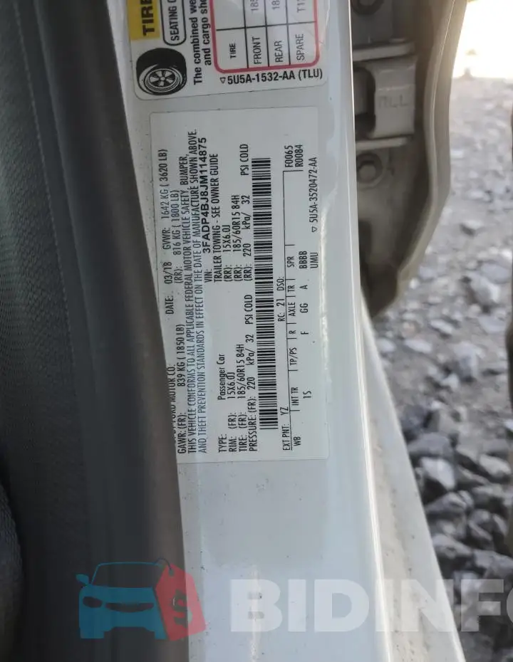 3FADP4BJ8JM114875 Photo# 12