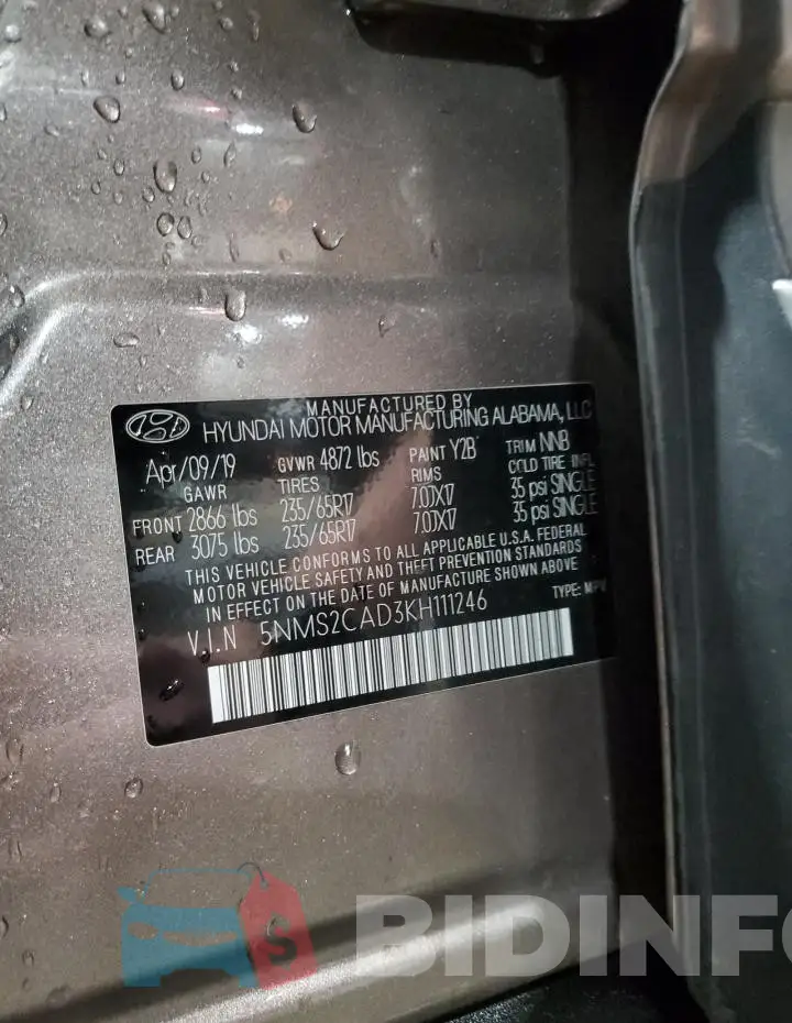 5NMS2CAD3KH111246 Photo# 14