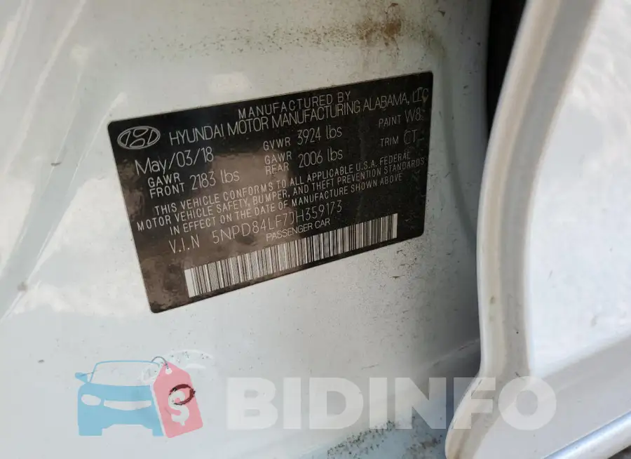 5NPD84LF7JH359173 Photo# 12