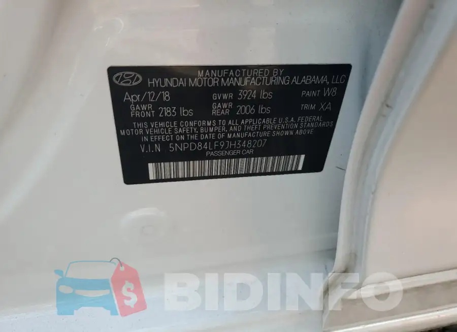 5NPD84LF9JH348207 Photo# 12