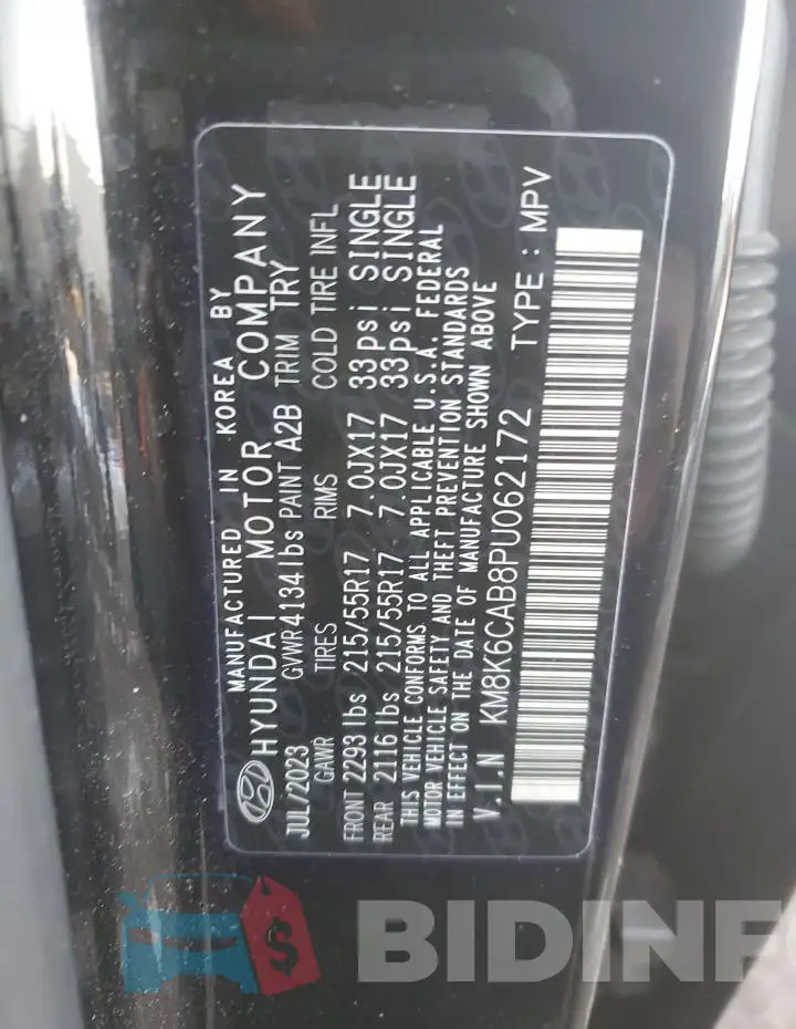 KM8K6CAB8PU062172 Photo# 13