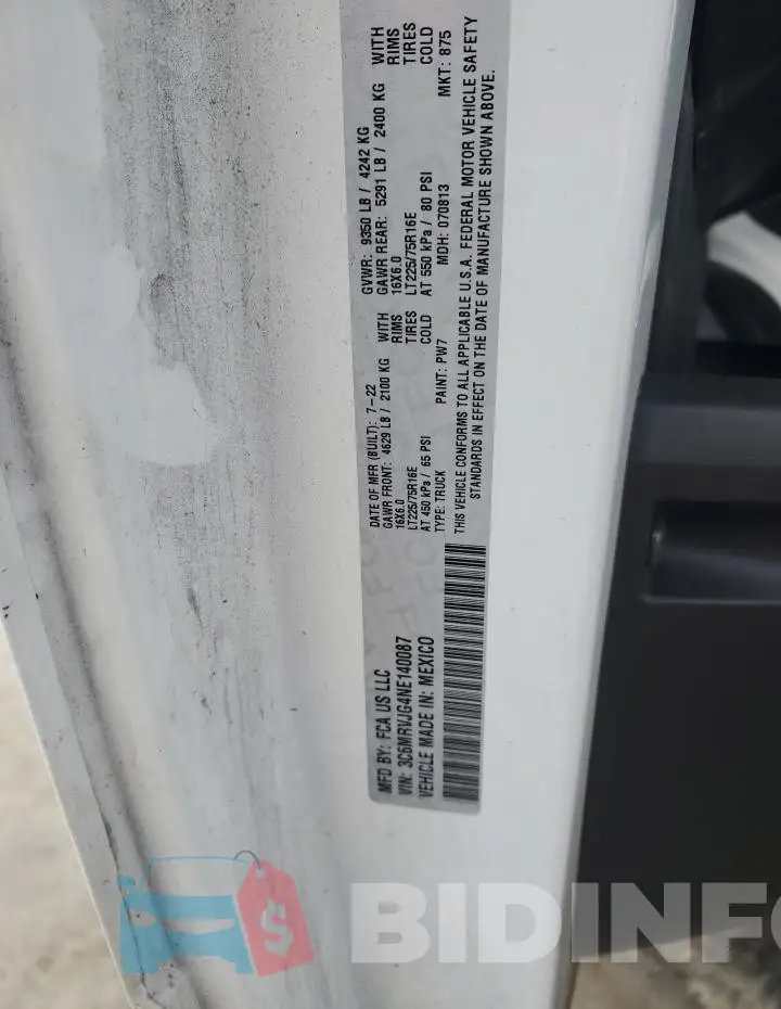 3C6MRVJG4NE140087 Photo# 12