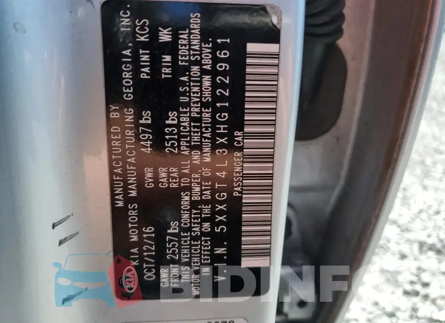5XXGT4L3XHG122961 Photo# 12