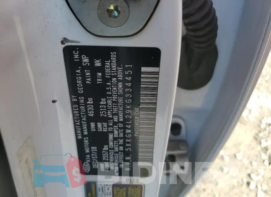5XXGW4L29KG334451 Photo# 12