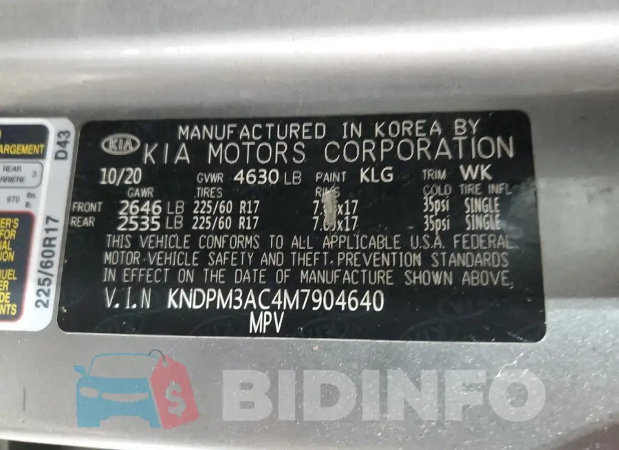 KNDPM3AC4M7904640 Photo# 13