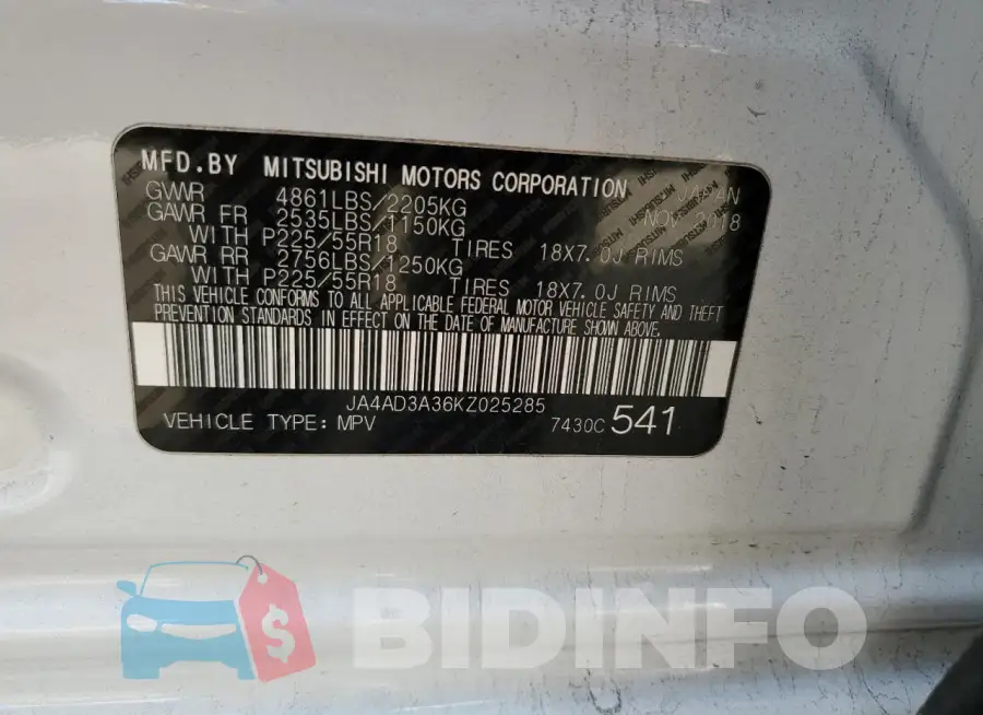 JA4AD3A36KZ025285 Photo# 13