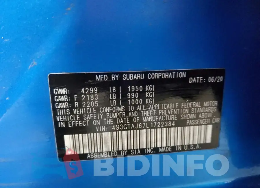 4S3GTAJ67L1722384 Photo# 13
