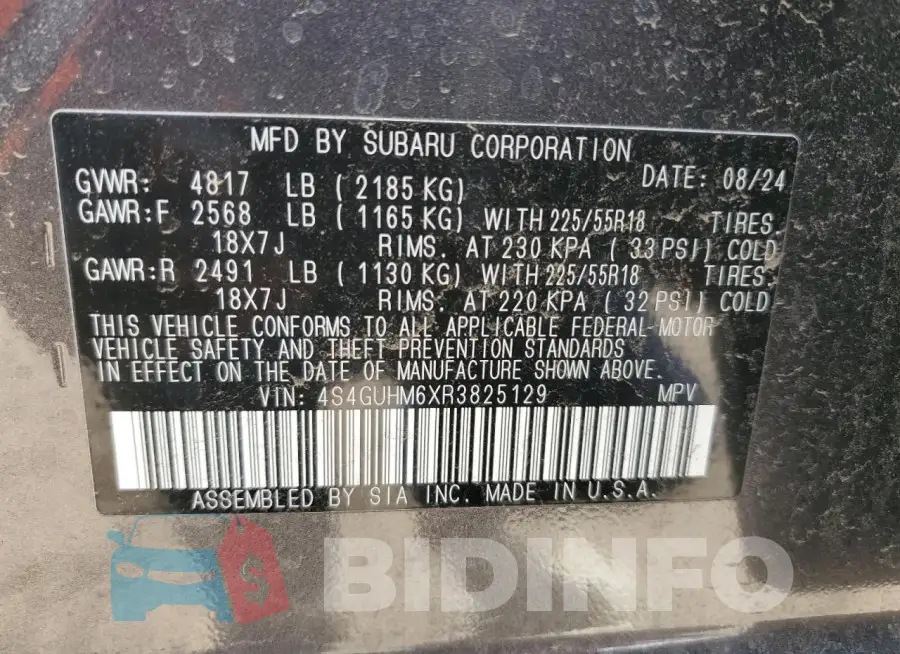 4S4GUHM6XR3825129 Photo# 14
