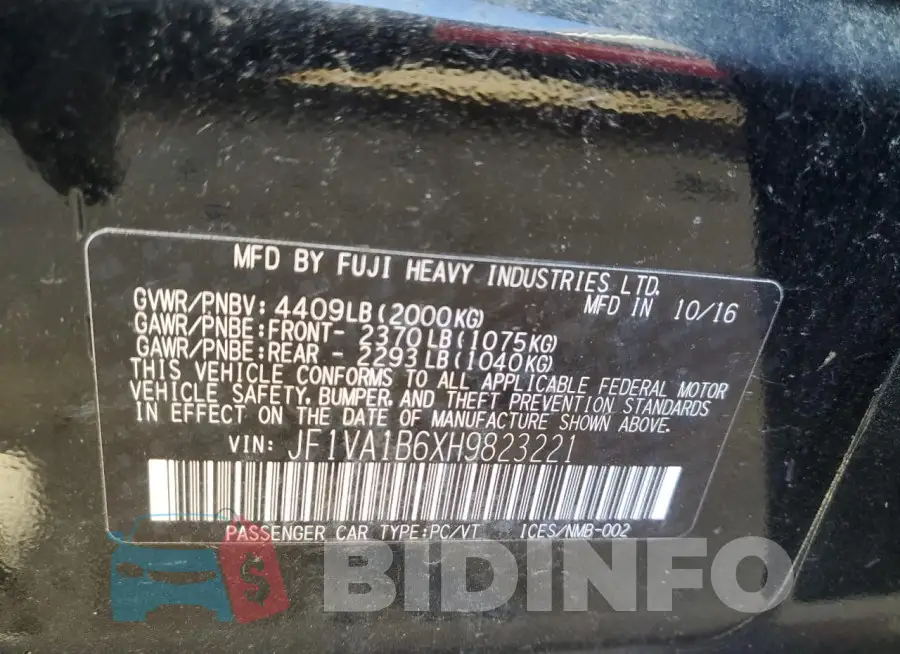 JF1VA1B6XH9823221 Photo# 12