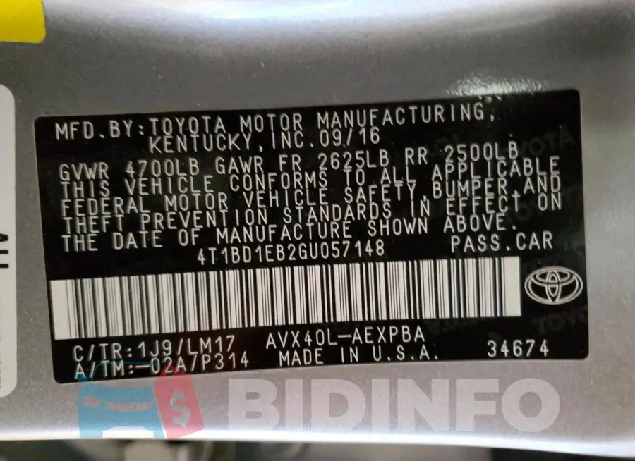 4T1BD1EB2GU057148 Photo# 12