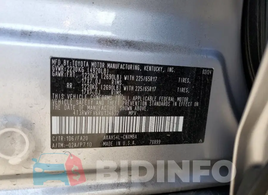 4T3RWRFV6RU134632 Photo# 13