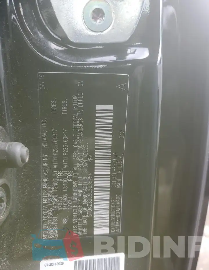 5TDKZ3DC9LS035254 Photo# 13