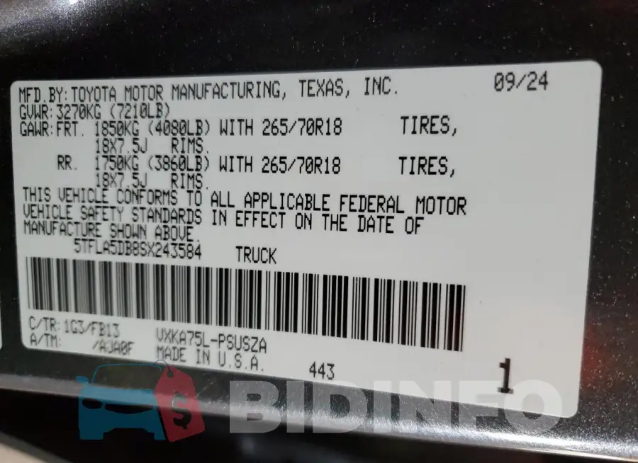 5TFLA5DB8SX243584 Photo# 12