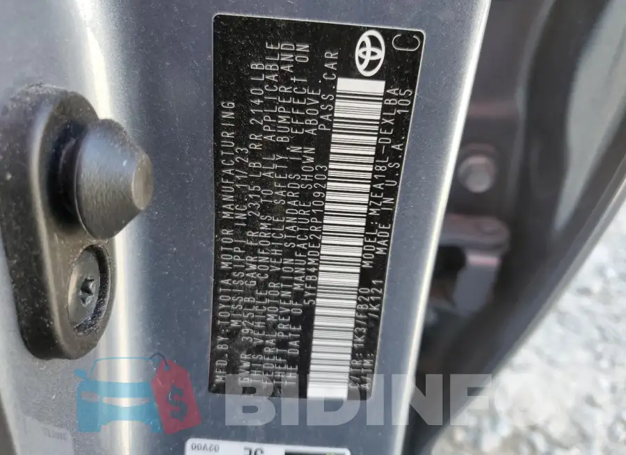5YFB4MDE2RP109203 Photo# 12