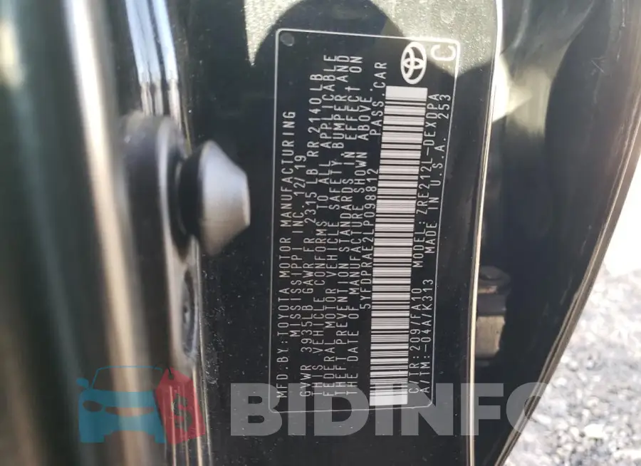 5YFDPRAE2LP098812 Photo# 12