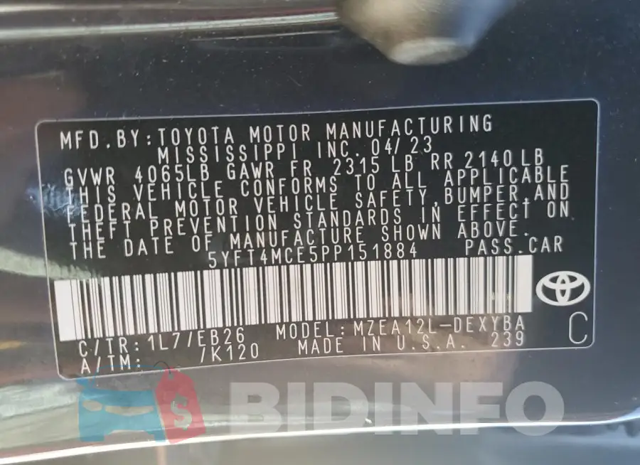 5YFT4MCE5PP151884 Photo# 13