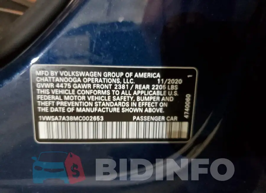 1VWSA7A38MC002653 Photo# 12