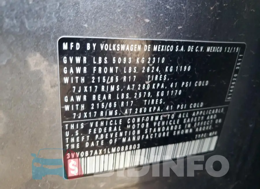 3VV0B7AX1LM088803 Photo# 14