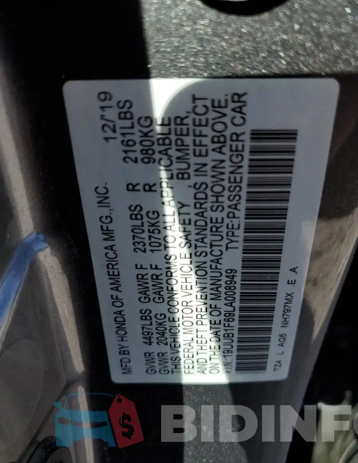 19UUB1F69LA008949 Photo# 13