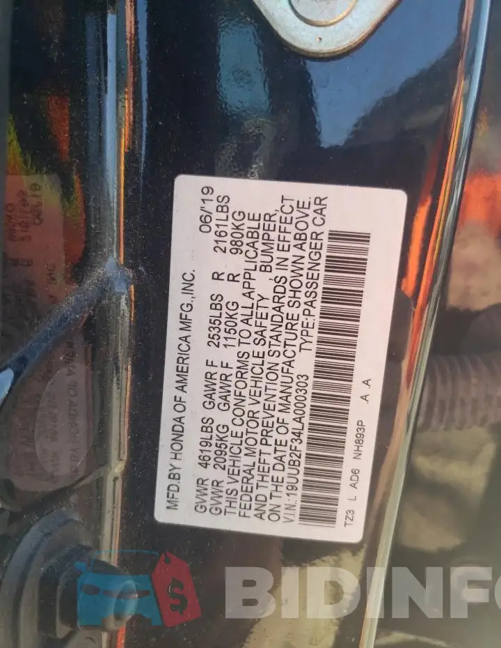 19UUB2F34LA000303 Photo# 12