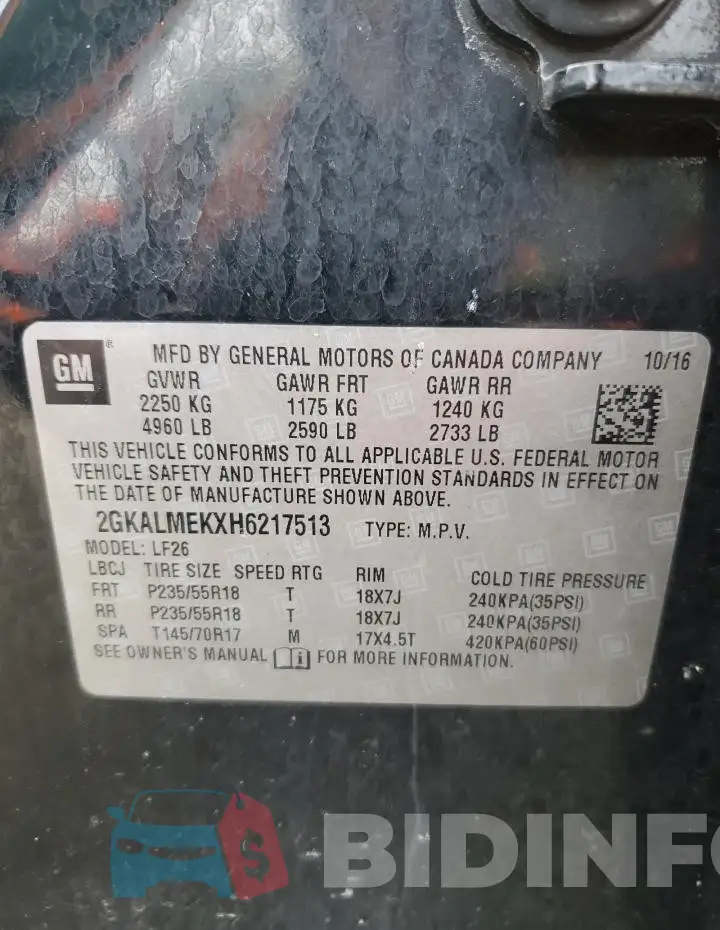 2GKALMEKXH6217513 Photo# 14
