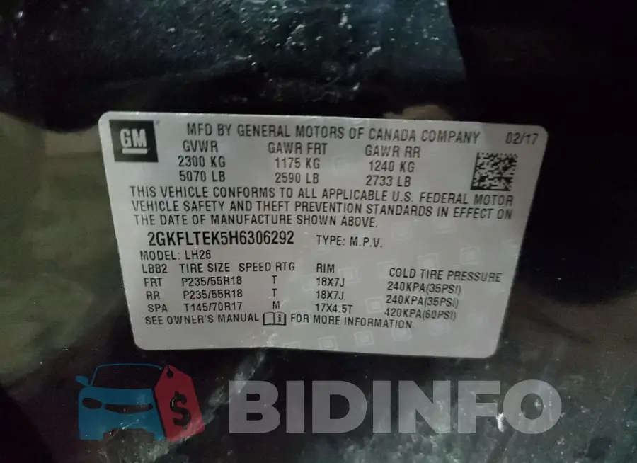 2GKFLTEK5H6306292 Photo# 13