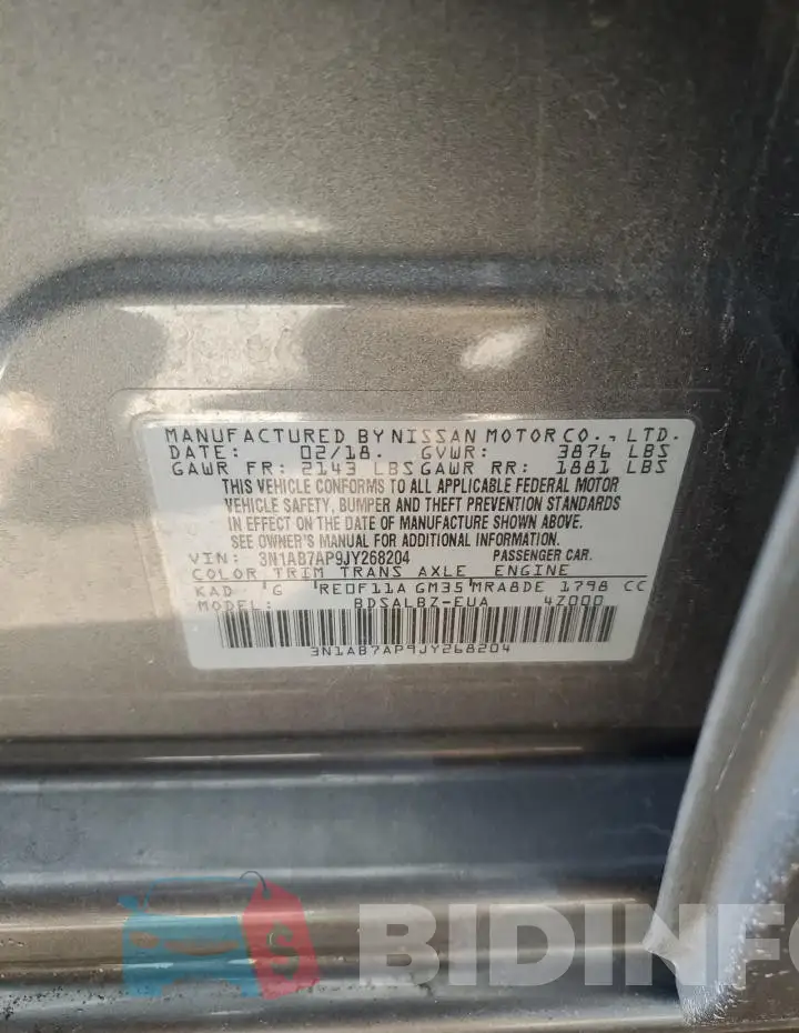 3N1AB7AP9JY268204 Photo# 12