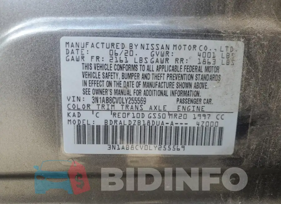 3N1AB8CV0LY255569 Photo# 13