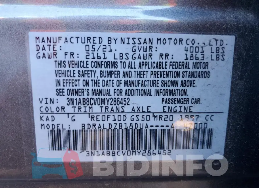 3N1AB8CV0MY286452 Photo# 12